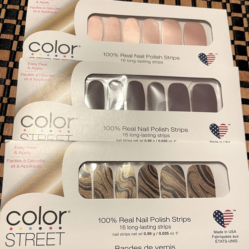 NIB 3 Packs Color Street Sorry Not Quarry, At the Plaza, Berlin It To Win It